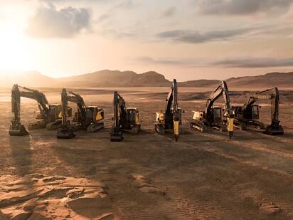 Line-up of redesigned Volvo Tier 3 excavators ready to push your limits.